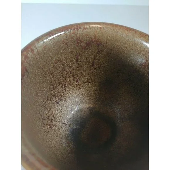 Partylite Brown & Gold Speckled Ceramic Vase Or Candle Holder Vintage - Picture 9 of 9